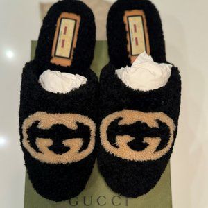 Gucci (Authentic) Merinos GG shoes/slippers Women’s size 38 Black-Butterscotch